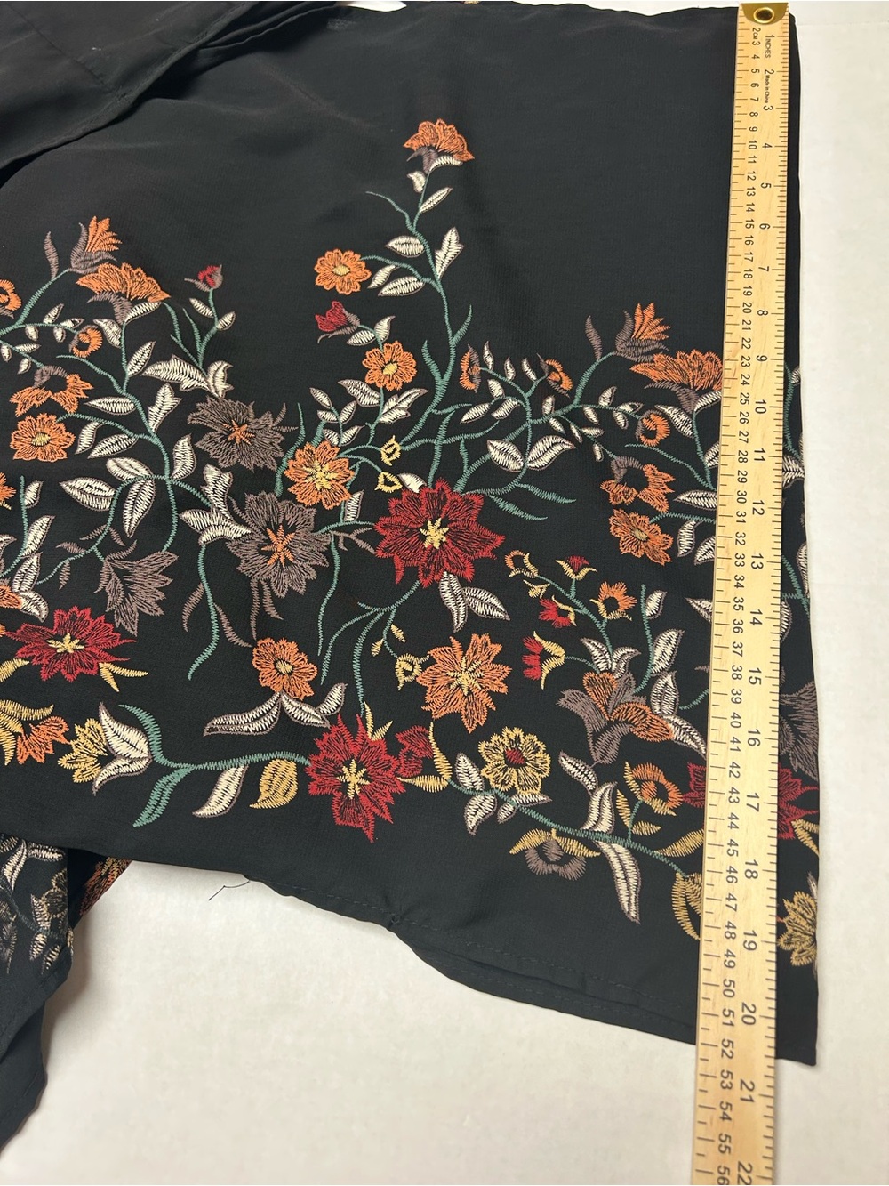 ODDY Black Floral Kimono Plus Size One  Size - Picture 6 of 11